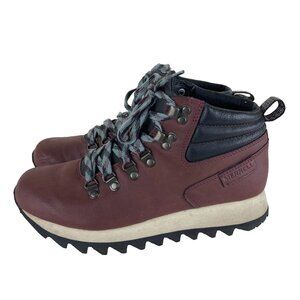 Merrell Alpine Hiker Womens 7.5 Burgandy Leather Ankle Hiking Boots Waterproof